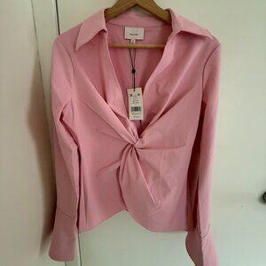 NWT Cinq à Sept McKenna light pink Twist Front Top - Size M